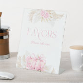 Signe De Table Fille Citrouille rose Fille Floral Bow Baby shower (In SItu)