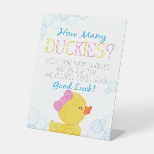 Signe De Table Fille Combien De Duckies Jeu (Recto)