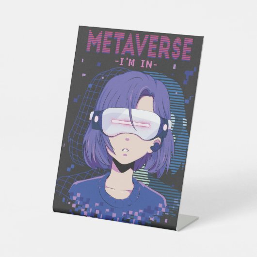 Signe De Table Fille d'anime lunettes de réalité virtuelle Pannea (Recto)