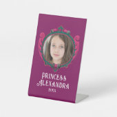 Signe De Table Fille Élégante Violet Et Rose Cadre Royal Photo (Recto)