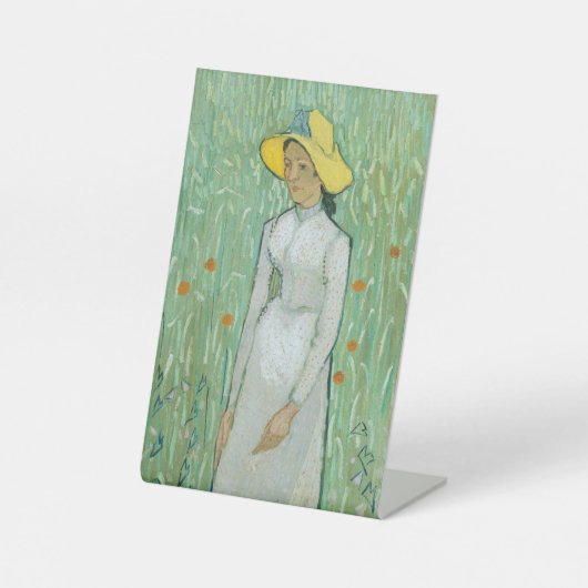 Signe De Table Fille en blanc par Vincent van Gogh (Recto)