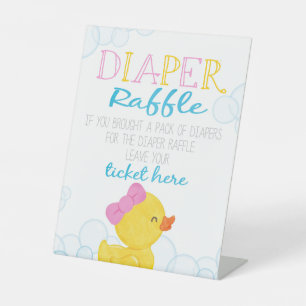 Signe De Table Fille en caoutchouc Canard Duck DIaper Baby shower