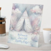 Signe De Table Fille Enchantée Teepee Sleepover fête d'anniversai (In SItu)