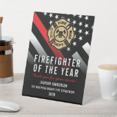 Signe De Table Firefighter of the Year Employee Logo Red Line (In SItu)