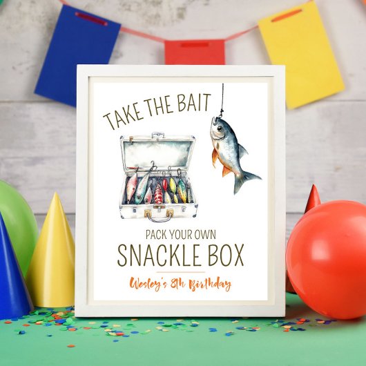 Signe De Table Fishing Themed Birthday Party Snackle Box