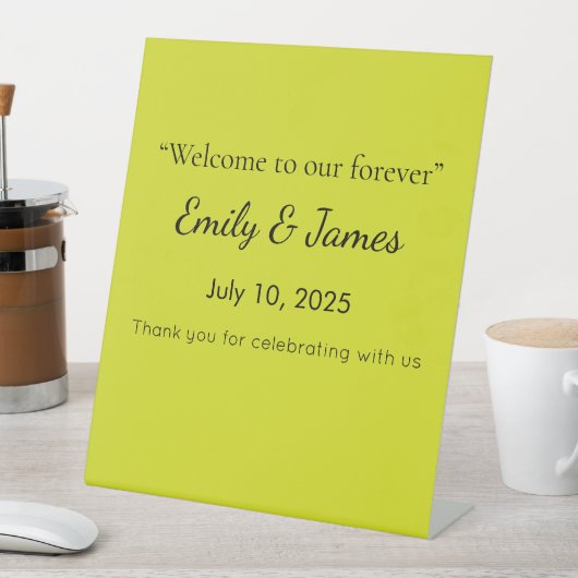 Signe De Table Flat Yellow Background – Back-to-School Texture (In SItu)