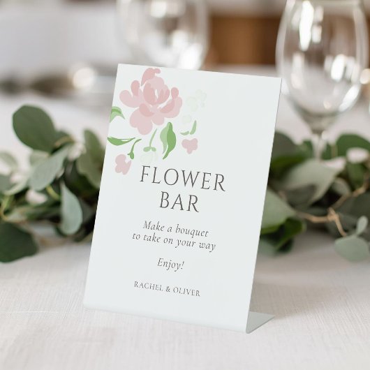 Signe De Table Fleur blanche | Table de mariage Flower Bar 