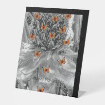 Fleur d'ananas en verre et papillons