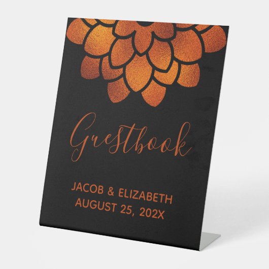 Signe De Table Fleur de cuivre spectaculaire sur de table Ma (Recto)