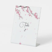 Signe De Table Fleur de Sakura élégante à l'aquarelle (Recto)