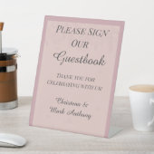 Signe De Table Fleur de Satin Please Sign Our Guestbook Sign (In SItu)