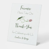 Signe De Table Fleur de tulipe rose (Recto)