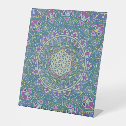 Signe De Table Fleur De Vie - Mandala India Style 1 (Recto)