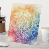 Signe De Table Fleur de vie - Peinture aquarelle (In SItu)