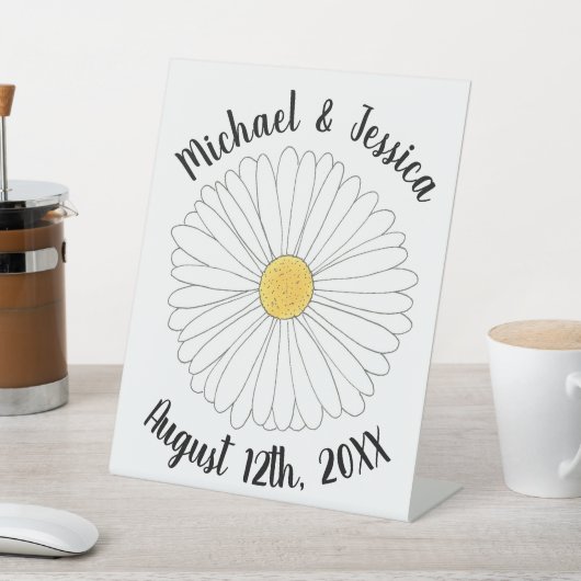 Signe De Table Fleur Jardin Floral Jaune Blanc (In SItu)