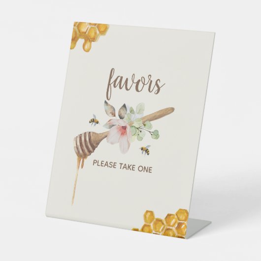 Signe De Table Fleur Miel Abeille Baby shower Faveurs (Recto)