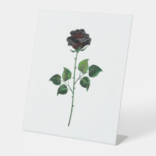 Signe De Table Fleur rose noire