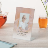 Signe De Table Fleur rose pâle Pétales Mémorial funéraire (In SItu)