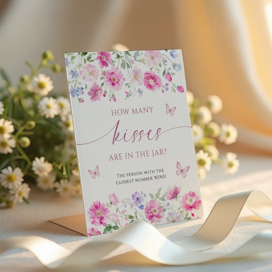 Signe De Table Fleur rose vif Combien De Baisers Sont Dans Le Jar