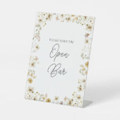 Signe De Table Fleur sauvage aquarelle Mariage Open Bar (Recto)