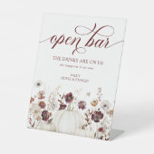 Signe De Table Fleur sauvage Automne Mariage Open Bar (Recto)