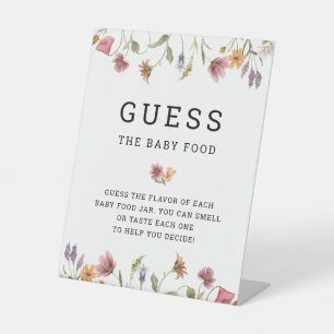Signe De Table Fleur sauvage Baby shower Devine Le Jeu De Nourrit