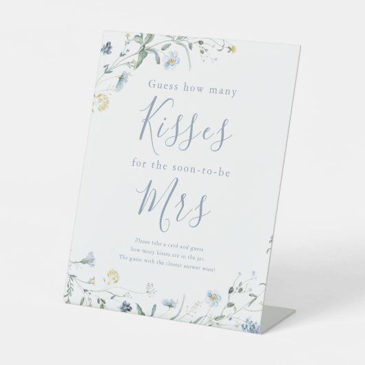 Signe De Table Fleur sauvage bleu devinez combien de baisers sign (Recto)