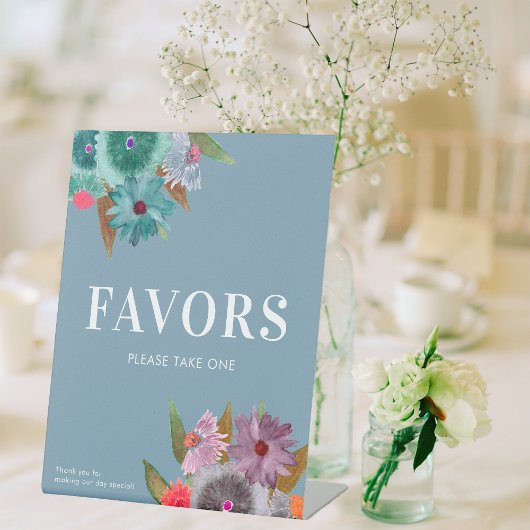 Signe De Table Fleur sauvage Bleu Faveurs de mariage S'il vous pl
