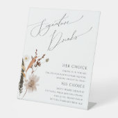 Signe De Table Fleur sauvage d'automne Boho | Boissons de signatu (Recto)