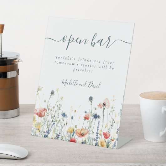 Signe De Table Fleur sauvage dynamique Mariage Open Bar (In SItu)