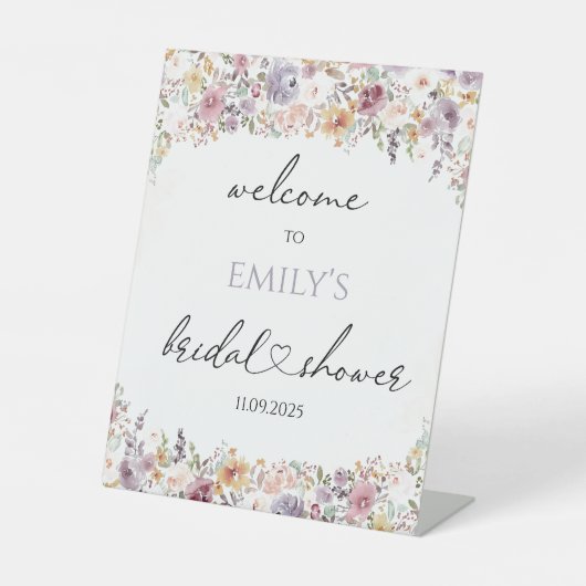 Signe De Table Fleur sauvage Elégante douche nuptiale bienvenue (Recto)