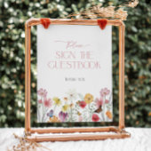 Signe De Table Fleur sauvage et Butterfly Summer Guestbook