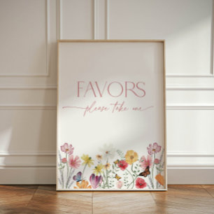 Signe De Table Fleur sauvage et papillons Amour en fleur Faveurs