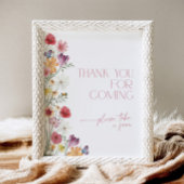 Signe De Table Fleur sauvage et papillons Merci pour venir