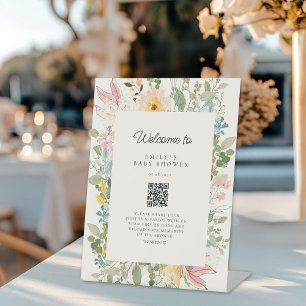 Signe De Table Fleur sauvage Garden Charm Baby shower QR Code