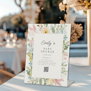 Signe De Table Fleur sauvage Garden Charm Baby shower QR Code