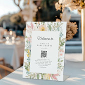 Signe De Table Fleur sauvage Garden Charm Baby shower QR Code