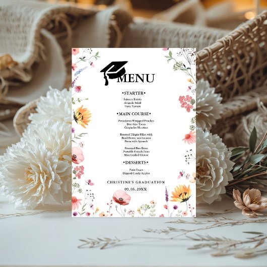 Signe De Table Fleur sauvage Garden Graduation Party