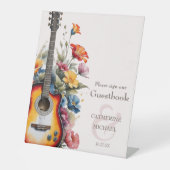 Signe De Table Fleur sauvage guitare Ampersand Mariage musical (Recto)