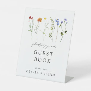 Signe De Table Fleur sauvage LGBTQ Pride Floral Mariage livre d'h