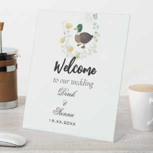 Signe De Table Fleur sauvage Mallard Duck Mariage