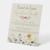 Signe De Table Fleur sauvage Mariage Signature Boissons (Recto)