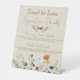 Signe De Table Fleur sauvage Mariage Signature Boissons