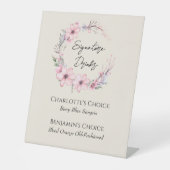 Signe De Table Fleur sauvage moderne Beige Mariage signature Boi (Recto)