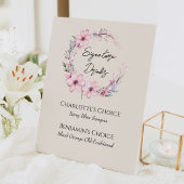 Signe De Table Fleur sauvage moderne Beige Mariage signature  Boi