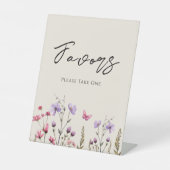 Signe De Table Fleur sauvage moderne Beige Wedding Faveurs (Recto)