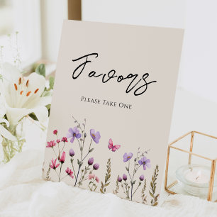 Signe De Table Fleur sauvage moderne Beige Wedding Faveurs