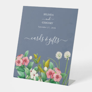 Signe De Table Fleur sauvage Périwinkle Bleu Cartes et Cadeaux Ma