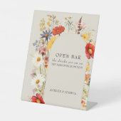 Signe De Table Fleur sauvage Rustique Arc Floral Open Bar Mariage (Recto)