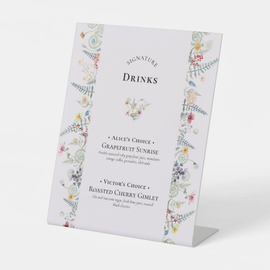 Signe De Table Fleur sauvage simple Fern Lavender Signature Boiss (Recto)